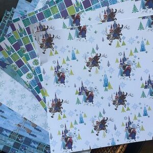 Disney Frozen 2 Cardstock Craft Paper Art 12” x 12” Purple Blue 11 Piece Lot